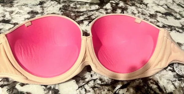 Victoria's Secret PINK Wear Everywhere Push-Up Strapless Bra 34D Beige Molded - Image 8