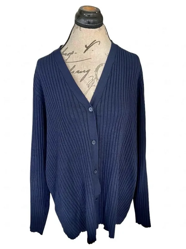 Lane Bryant Ribbed V-neck button-front Cardigan Sweater Long Sleeve Sz 14/16 1X - Image 2