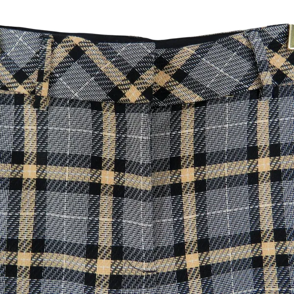 H&M Tan Black Plaid High Rise Straight Leg Trousers Pants Size 4 - Image 4