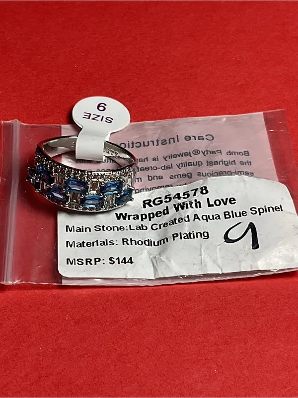 Bomb Party RG54578 “Wrapped With Love” Lab Created Spinel Rhodium Sz 9 Ring NWT - Image 5