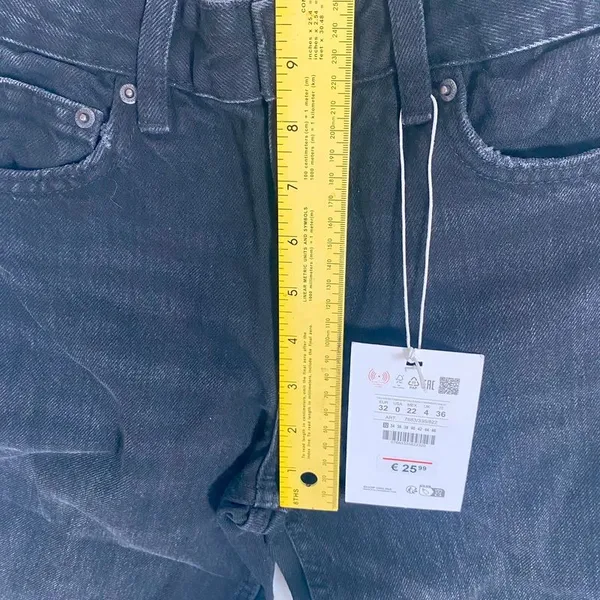 NWT black Pull & Bear Mid Waist Straight Leg Jeans Size 0 - Image 11