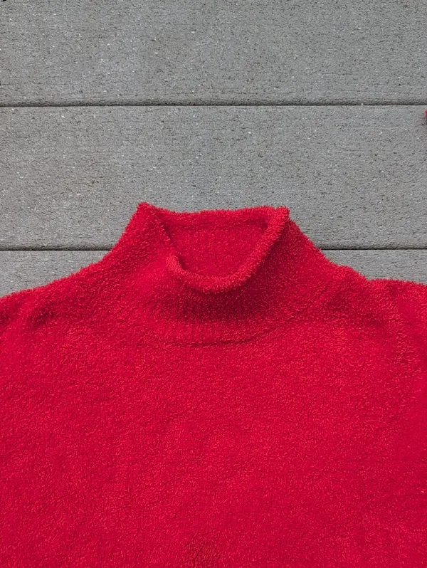 Sincerly Jules Fuzzy Turtle Neck Sweater Red - Image 6
