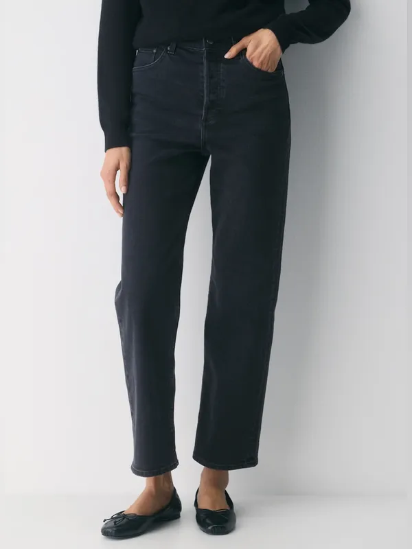 Aritzia Denim Forum Arlo High Rise Straight Jeans Black 27 - Image 2