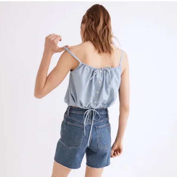 Madewell Denim Top Womens XL nwot Blue Chambray Meriden Vineshire Wash B1 - Image 3