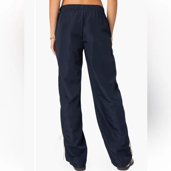 Edikted Remy‎ Tie Detail Track Pants Navy Blue White Size XS - Image 2