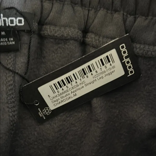 Boohoo Gray Sweatpants Relaxed Fit Elastic Waist - Image 3