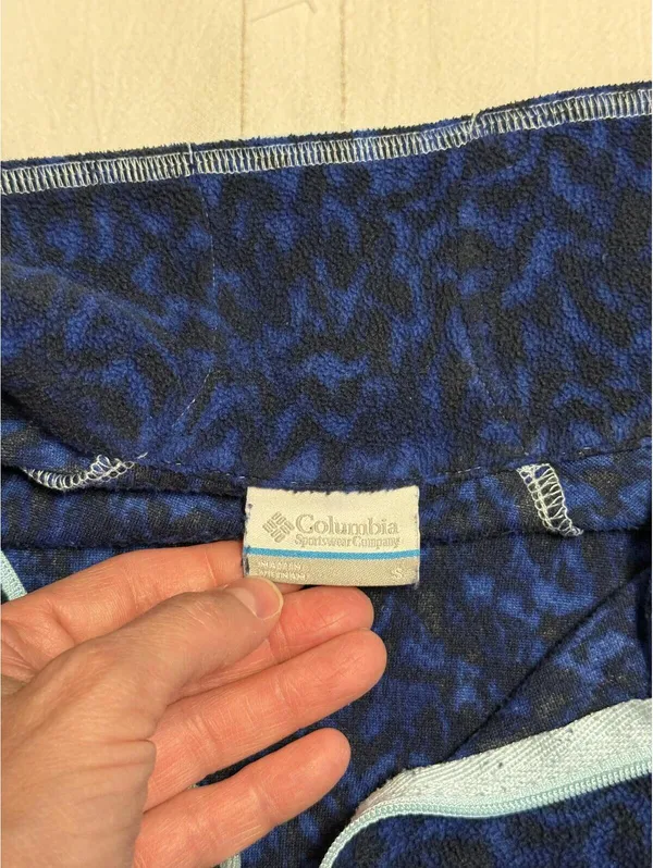 Columbia Sportswear Blue Print‎ Half Zip Fleece Pullover Women's Small - Image 3