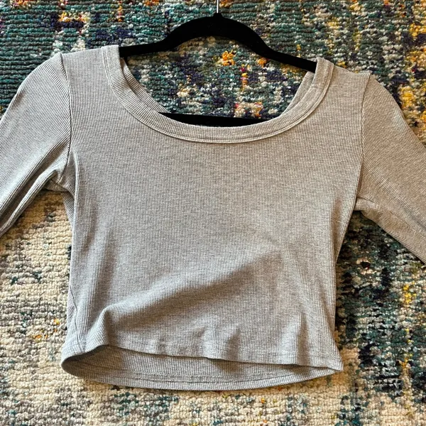 Amazon Y2k Skinny Long Sleeve Backless Crop Top Square Neck Bodycon Shirt - Image 7