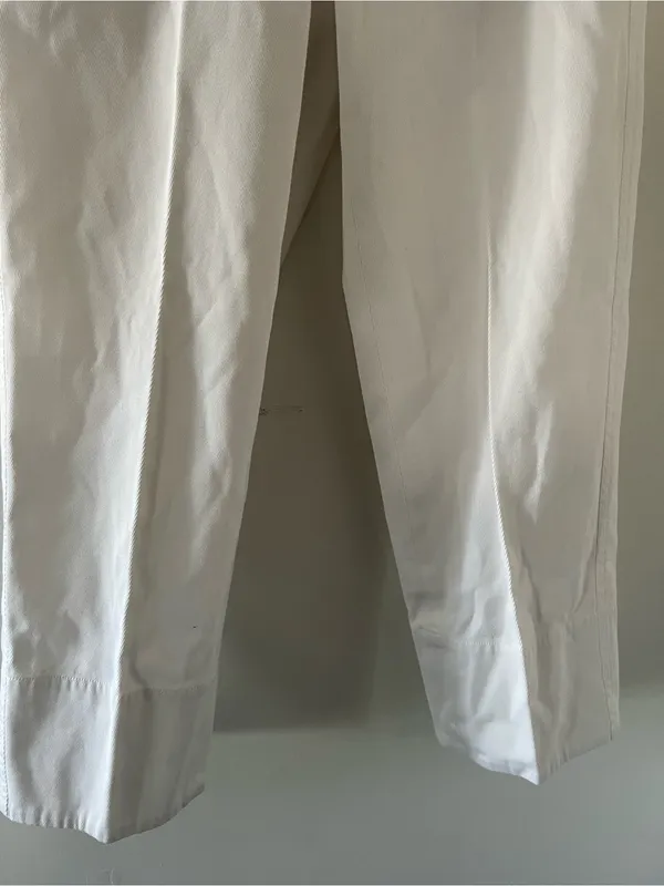 Vince 100% Cotton White Trouser Pants 2 Straight Leg Minimalist Quiet Luxury - Image 3