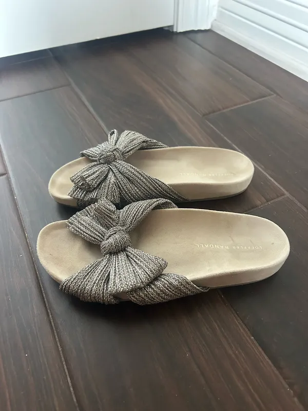 NEW Loeffler Randall Women’s Champagne Glitter Caro Sandals Size 7 - Image 2