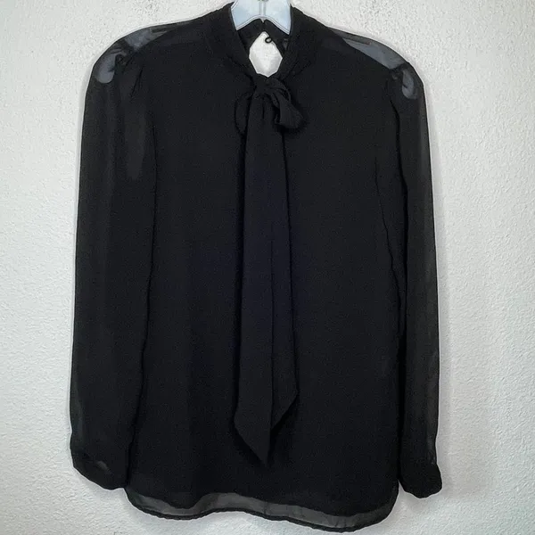 Zara Trafaluc Sheer Black‎ Blouse - Image 5