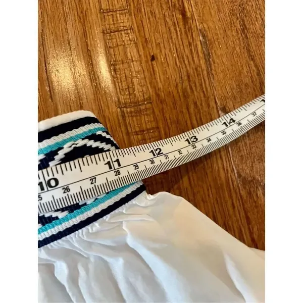 Ramy brook Mickey white mini skirt with blue embroidered waist size 0 - Image 5