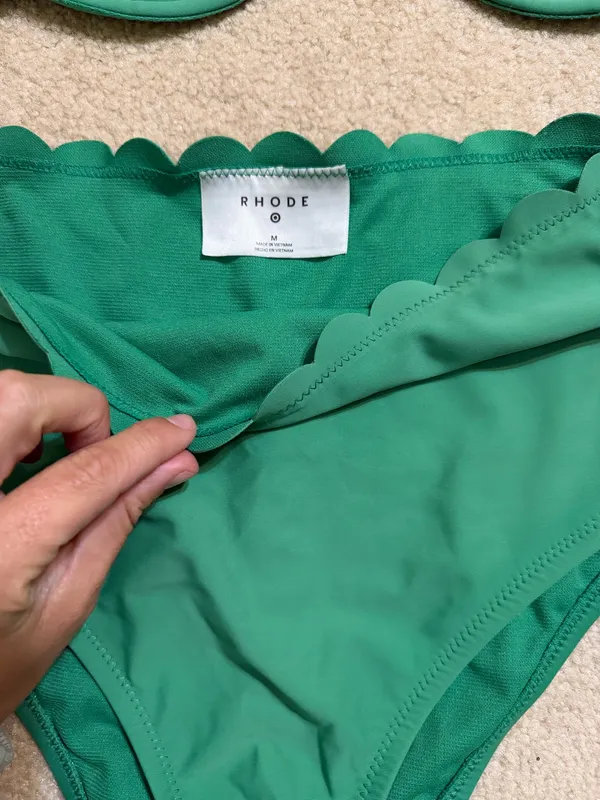 Rhode Target x Swimsuit Green Scallop Trim Two-Piece Women’s M - Image 2