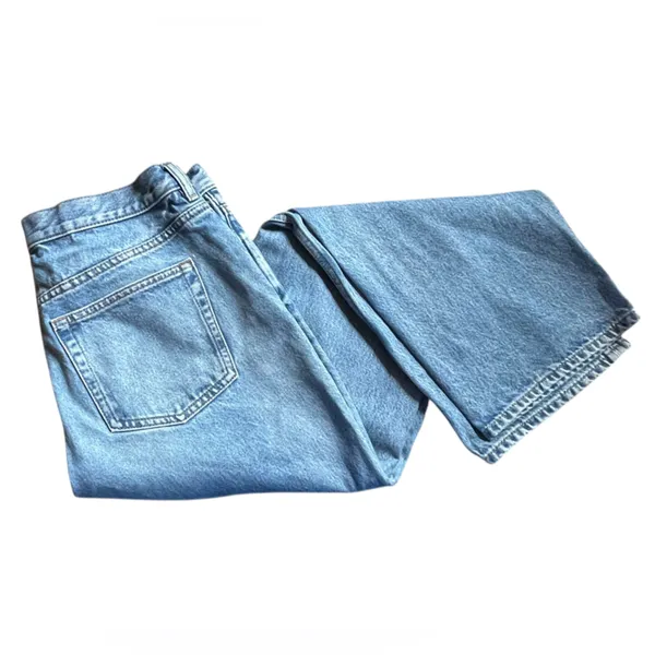& OTHER STORIES Blue Stonewashed Denim Straight Leg Button-Fly Jeans - Sz 31/30 - Image 16