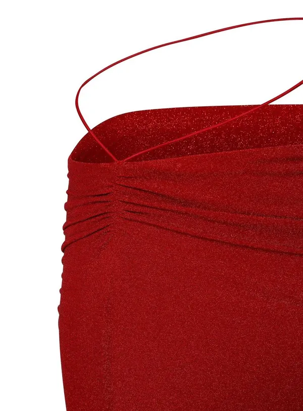 Tiger Mist Berry Red Shimmer Sparkle Pearlie Top Skirt Set - Image 14