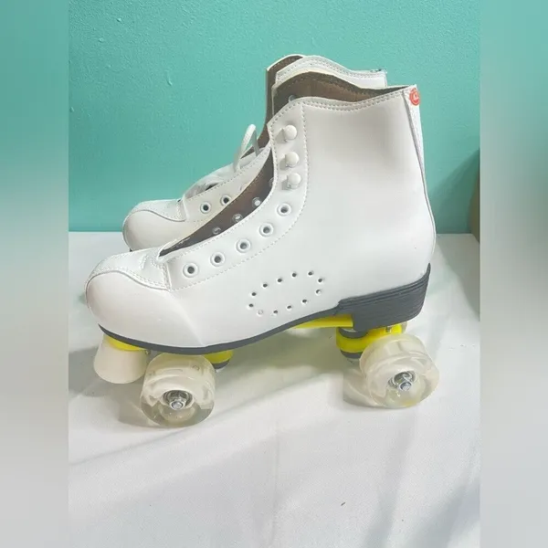 Brand‎ new white and yellow skates size 10 - Image 3
