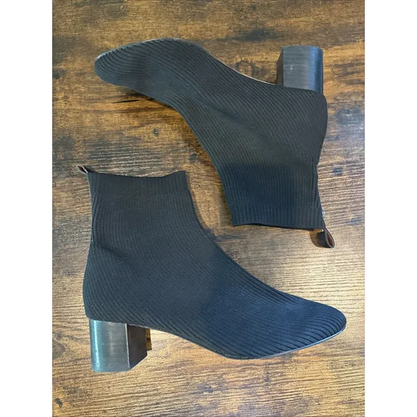 KURT GEIGER LONDON Mini‎ Elmer Ankle Boots womens size 40.5 9.5 Ribbed Fabric - Image 2