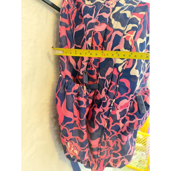 Vera Bradley Floral Backpack Navy Pink White Canvas School Travel Bag‎ - Image 4