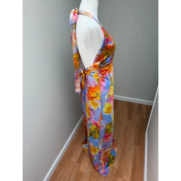 Show Me Your Mumu Chelsea Maxi Dress Brushed Blooms Abstract Print Size Small - Image 9