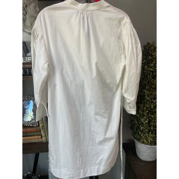 Rebecca Taylor 3/4 Sleeve Twill Belted Dress Milk Womens Size Small - Image 8