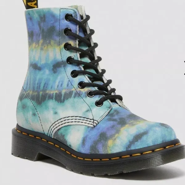 Dr‎ Martens boots 1460 Pascal Tie Dye Blue Pattern Boot size 6 moto boho - Image 7