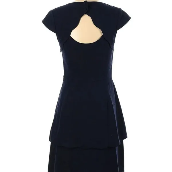 Truly Poppy Blue Cap Sleeve High‑Low Dress Size 0 Navy Cutout Cocktail XS Glam - Image 2