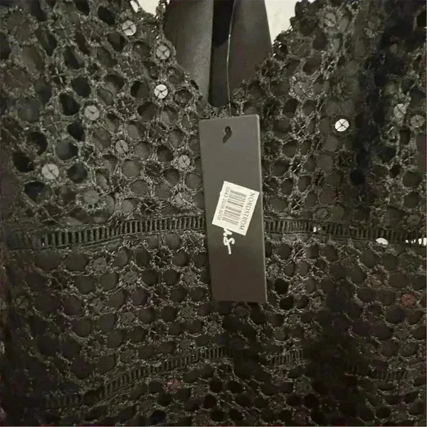 Lulus Women's XL Black Crochet‎ Sleeveless V-Neck Midi Dress-NWT - Image 7
