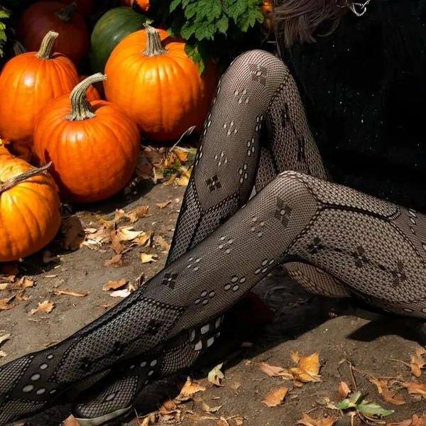 Women's Black Fishnet Tights Sheer Mesh Pantyhose Fashionable Stockings One Size - Image 10