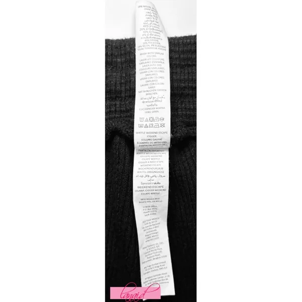 Alo Waffle Weekend Escape Joggers Black High-Rise Waist Thermal Sweats Sweatpant - Image 11