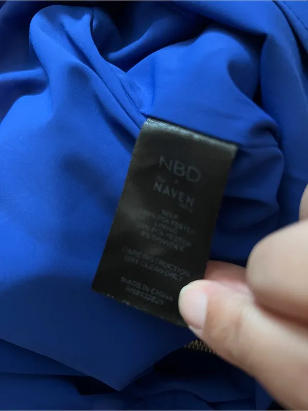 NBD x Naven Twins Mini Dress in Royal Blue size small - Image 5