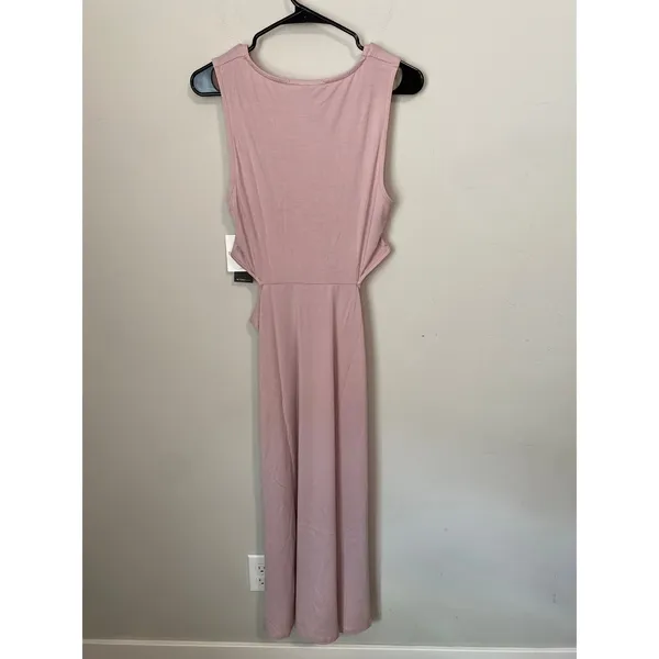 NWT Beyond Yoga Around The World Front Twist Midi Dress Size M, Blush Pink - Image 4