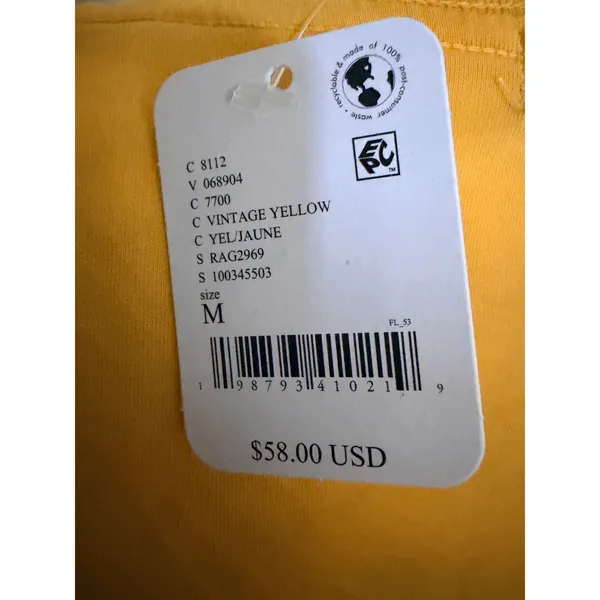 NWT‎ Free People Vintage Yellow Throwback Sports Tee M - Image 5