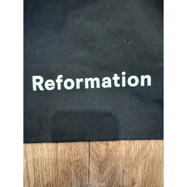 Reformation Black Canvas Tote Bag‎ Reusable Shopping Bag Minimalist - Image 3