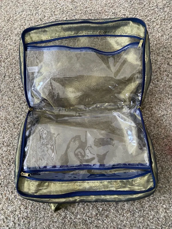 Patterned Vintage Travel Bag Set And Organizer Green - Image 2