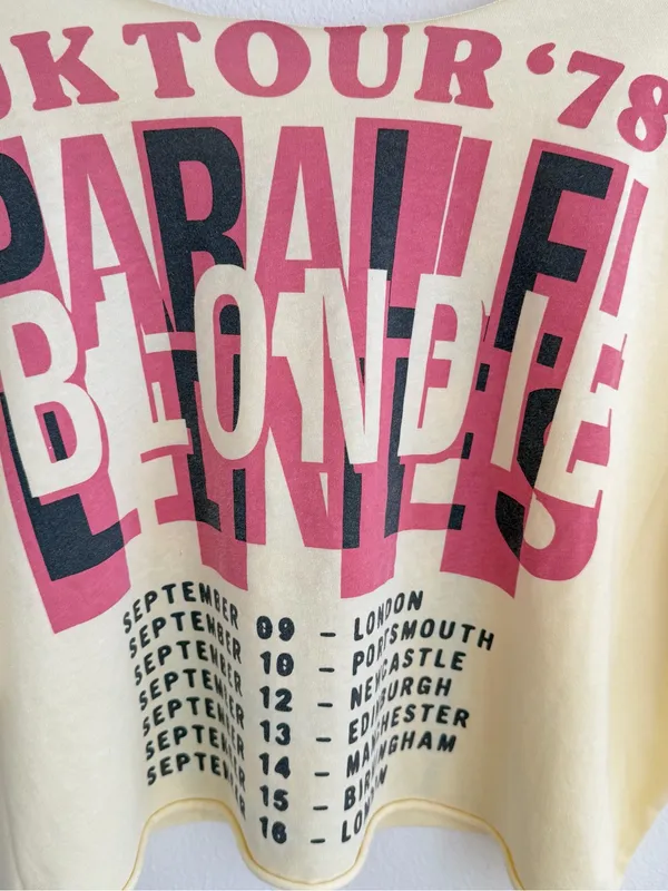 Blondie UK Tour 78 Graphic Cropped Off-the-Shoulder Band Tee - Image 10