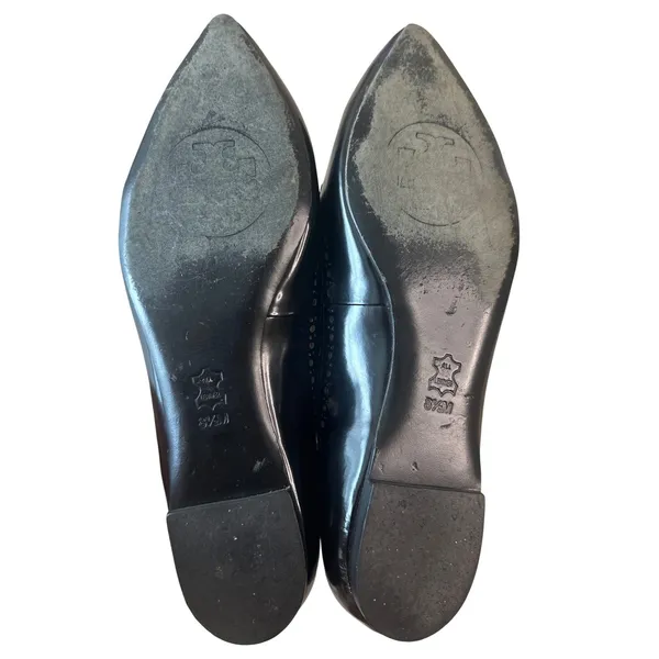 Tory Burch Darlene Two-Tone‎ Wingtip Pointed Toe Leather Flats 8.5 - Image 8