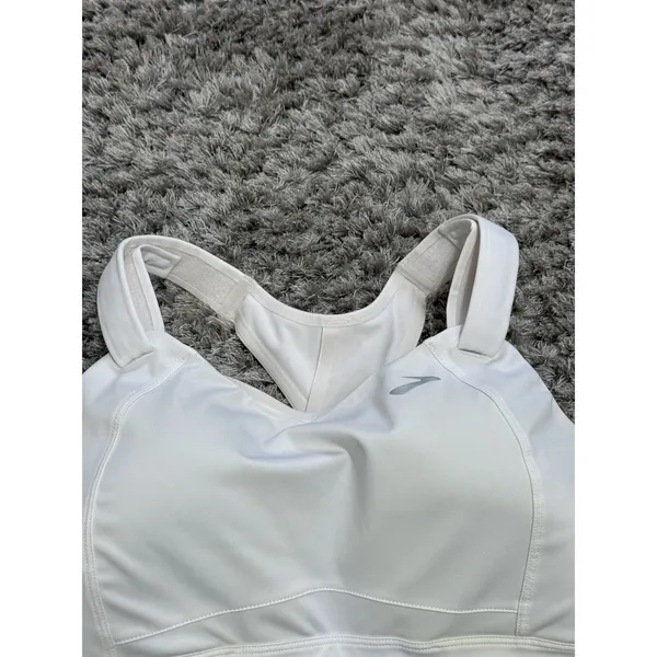 Brooks Sports Bra Women's Size 34F White Running Exercise Training High Support - Image 3