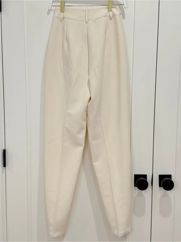 Dissh Jackson Tapered Trouser Pants 2 Cream Minimal Clean Girl Scandi Work Chic - Image 8