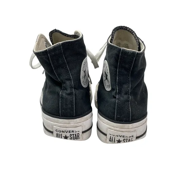 Converse Chuck Taylor All Star Lift Platform Canvas Black Hi Top Sneakers Size 8 - Image 3