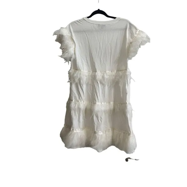 J.Crew Tiered dress With Feathers Size S - Image 2
