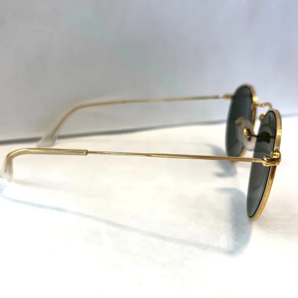 VTG 90s Ray-Ban B&L Gold Round Metal Preppy Sunglasses Fall Unisex 50mm - Image 11