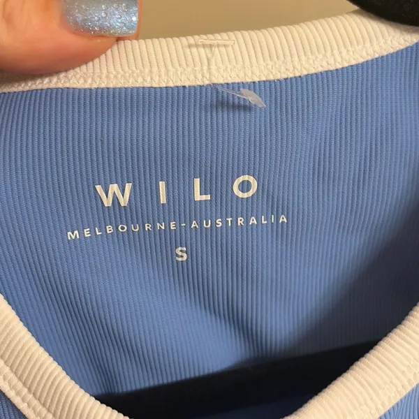 ✨WILO The Label Blue and White Sports Bra Crop Small Top✨ - Image 8