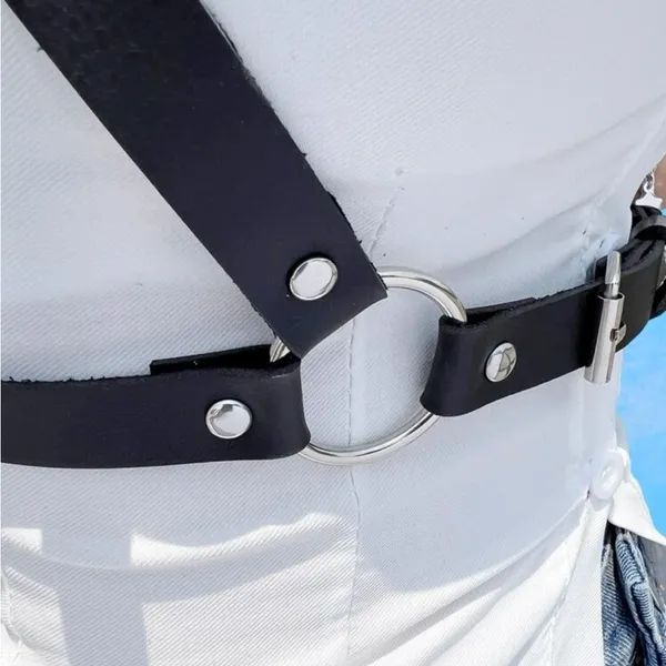 Black Harness Suspender Belt O Ring New - Image 2