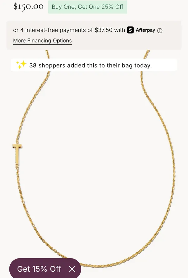Kendra Scott Necklace 18K Gold Vermeil - Image 2