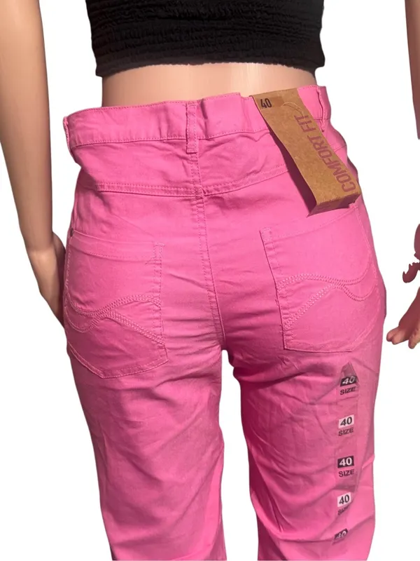 Comfort fit Women's pink high waist straight leg pant size L,XL - Image 8