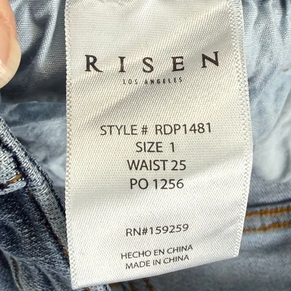 Risen Jeans Womens Size 1/25 Distressed High Rise Straight‎ Leg Raw Hem RDP1481 - Image 7