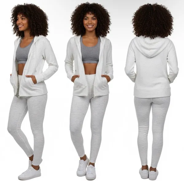 Active Life Cream Zip-Up Hoodie - Image 2