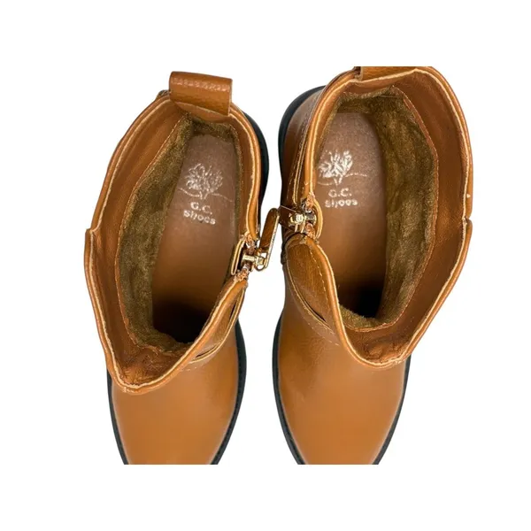 G. C. Shoes Strappy Buckle Moto Cognac Kingsburg Ankle Boots 8.5 EU‎ 39 Casual - Image 5