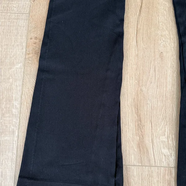 OQQ Ribbed Flare Leggings Black High Rise Yoga Pants XL - Image 6