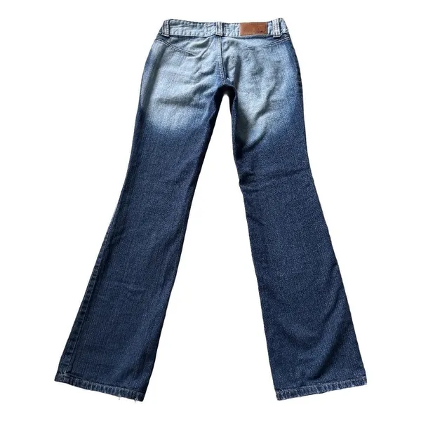 Womens Low Rise Flared Bootcut Jeans Blue Denim Y2K Boho Grunge ITLY 38 Coquette - Image 4